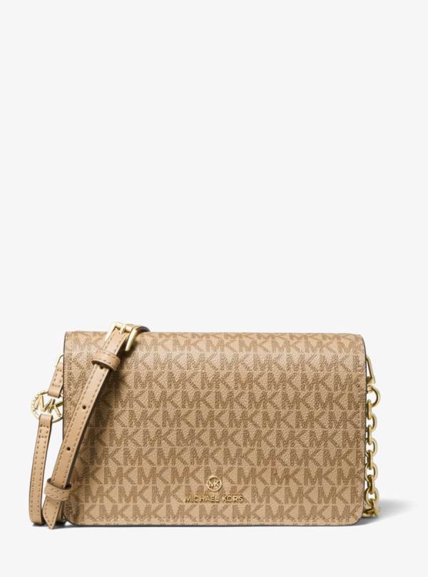 Damske Crossbody Kabelka Michael Kors Jet Set Large Logo Hnede - Kabelky Michael Kors Akcia | ILTUP-1524